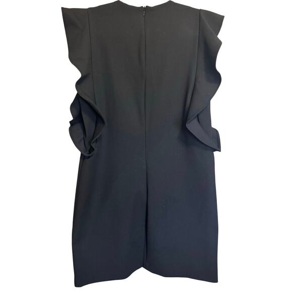 Zara Flutter Sleeves Dress Mini Straight Silhouette Scoop Neck Black Size Medium - Picture 5 of 9